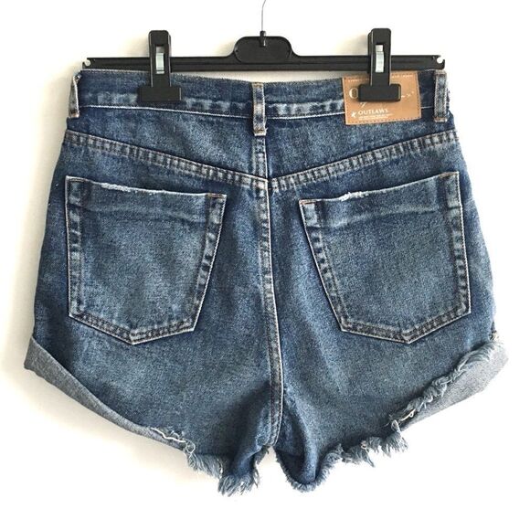ONE TEASPOON Outlaws Boho Distressed Denim Shorts 26 - Picture 3 of 6